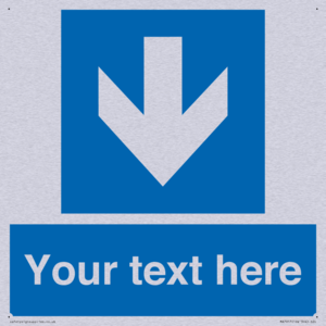 Custom Directional signage blue down arrow 